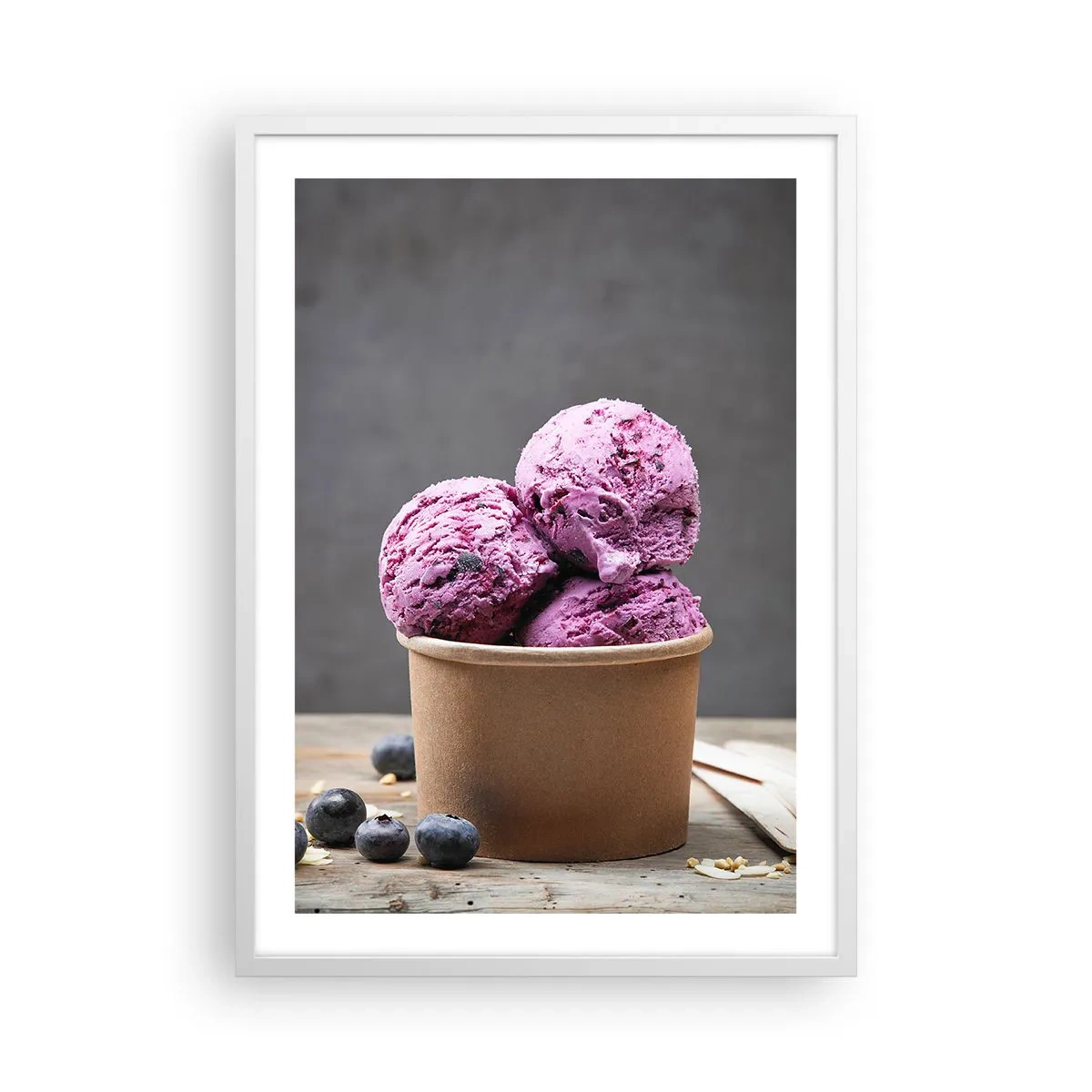 Affiche dans un cadre blanc - Poster - Douceur et froideur - 50x70 cm