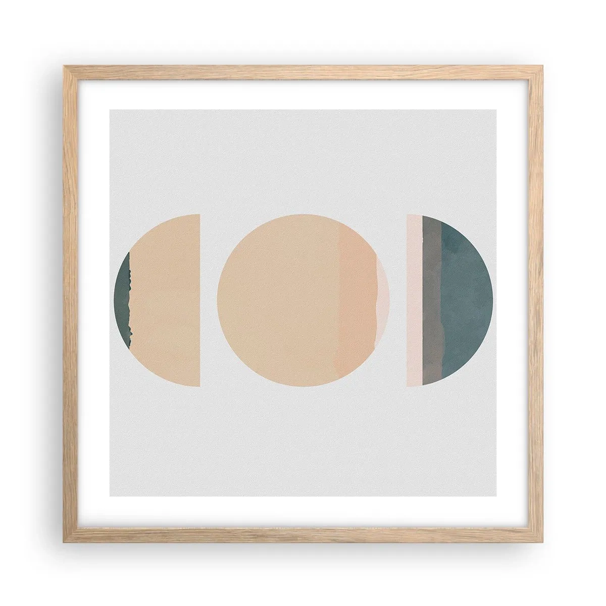 Affiche dans un chêne clair - Poster - Cercles après cercles - 50x50 cm