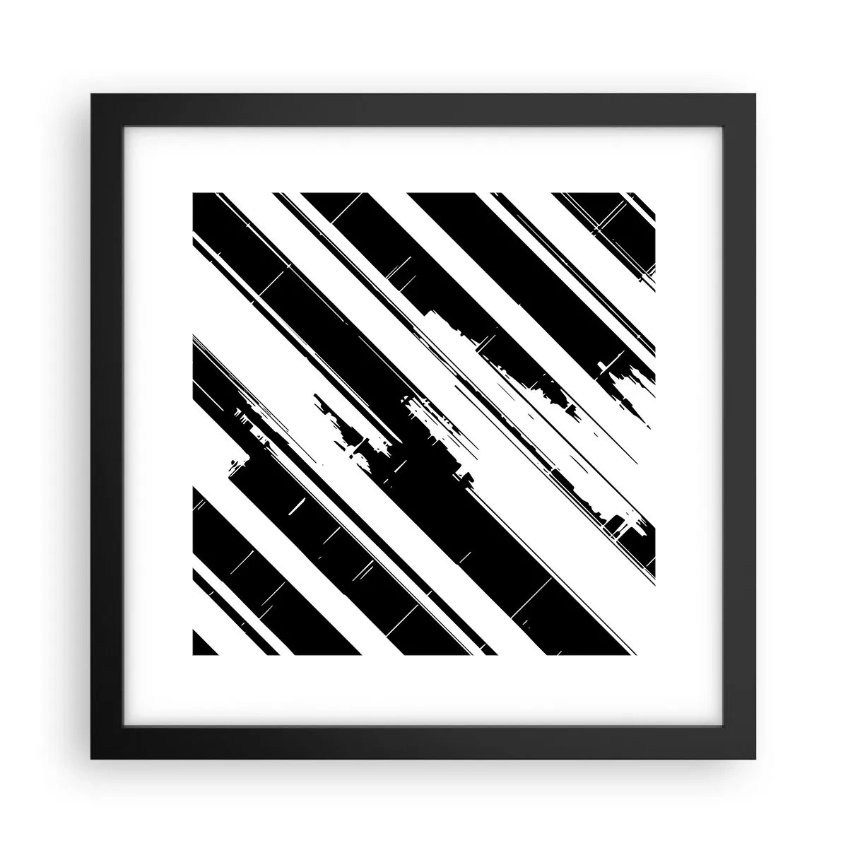Affiche dans un cadre noir - Poster - Une composition intense et dynamique - 30x30 cm