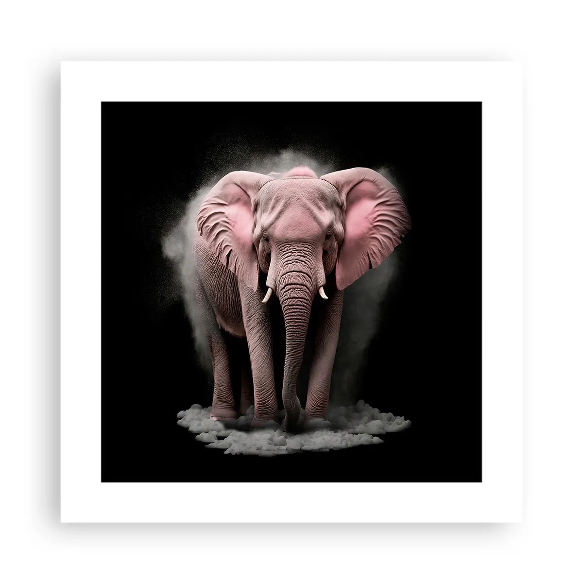 Affiche - Poster - Ne pensez pas à un éléphant rose ! - 40x40 cm