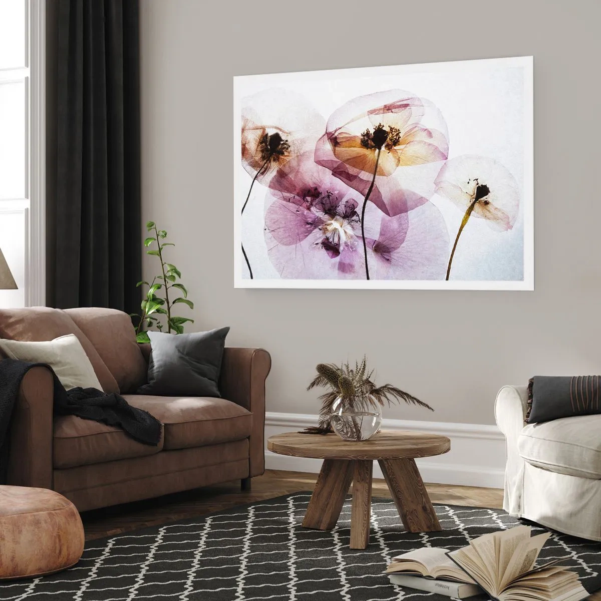 Affiche - Poster - Corps de fleurs transparente - 70x50 cm