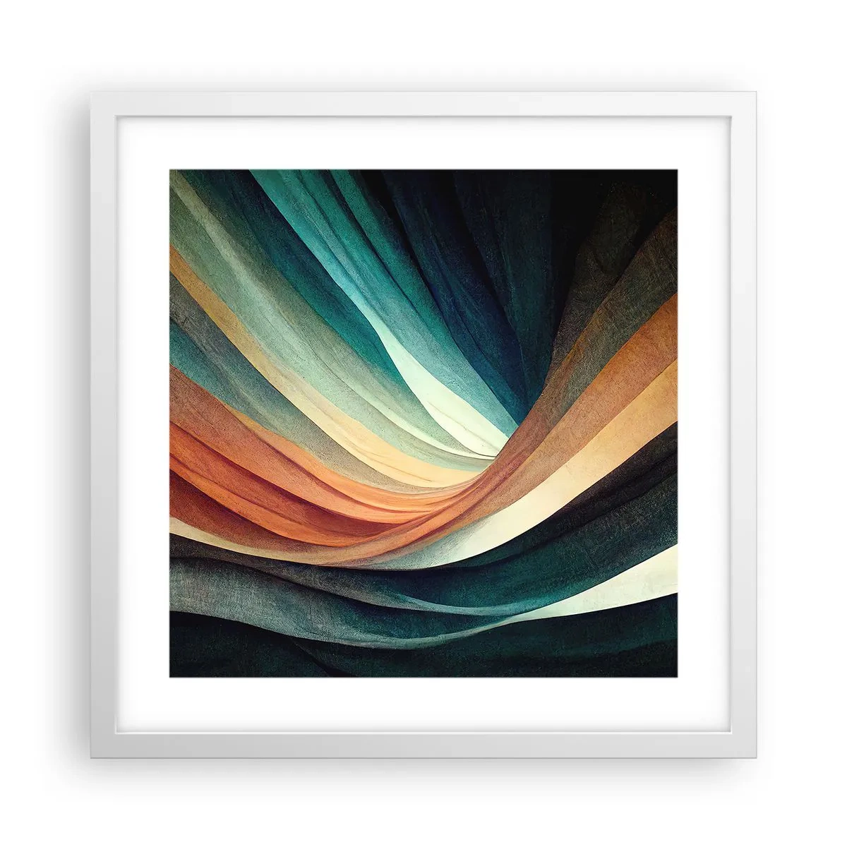 Affiche dans un cadre blanc - Poster - Tissé à partir de couleurs - 40x40 cm