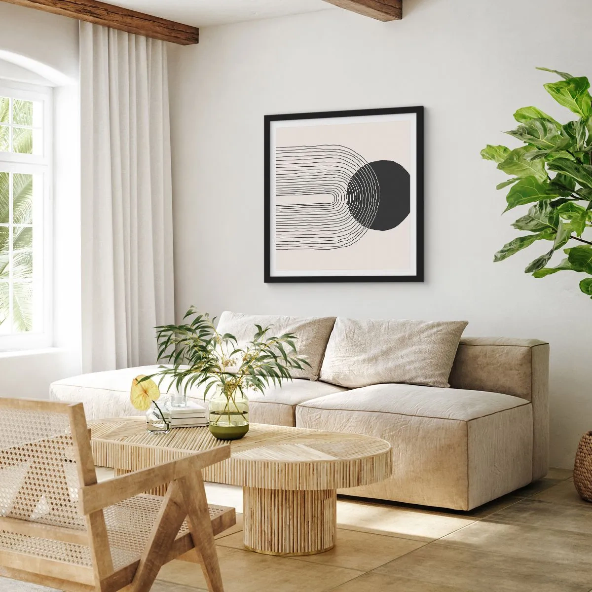 Affiche dans un cadre noir - Poster - Tremblement et confiance - 50x50 cm