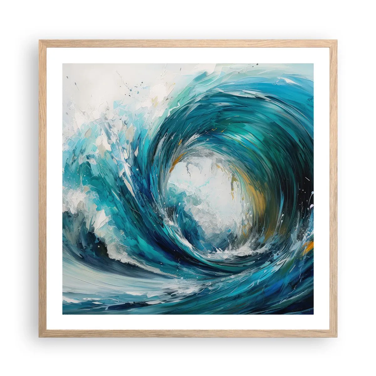 Affiche dans un chêne clair - Poster - Portail maritime - 60x60 cm