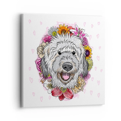 Impression sur toile - Image sur toile - La joie du chiot - 30x30 cm