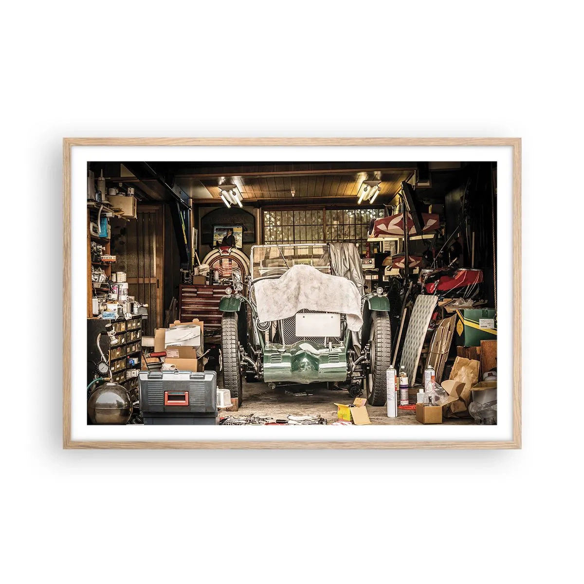 Affiche dans un chêne clair - Poster - Retour vers le passé - 91x61 cm