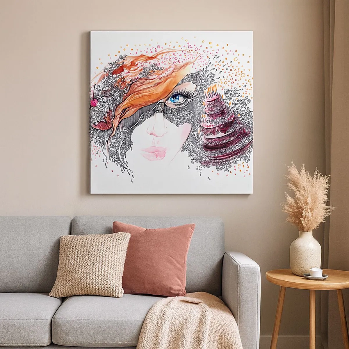 Impression sur toile - Image sur toile - Avec elle, c'est tous les jours la fête - 30x30 cm