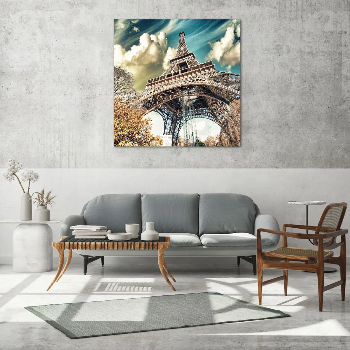 Impression sur verre - Image sur verre - Et en automne à Paris... - 60x60 cm