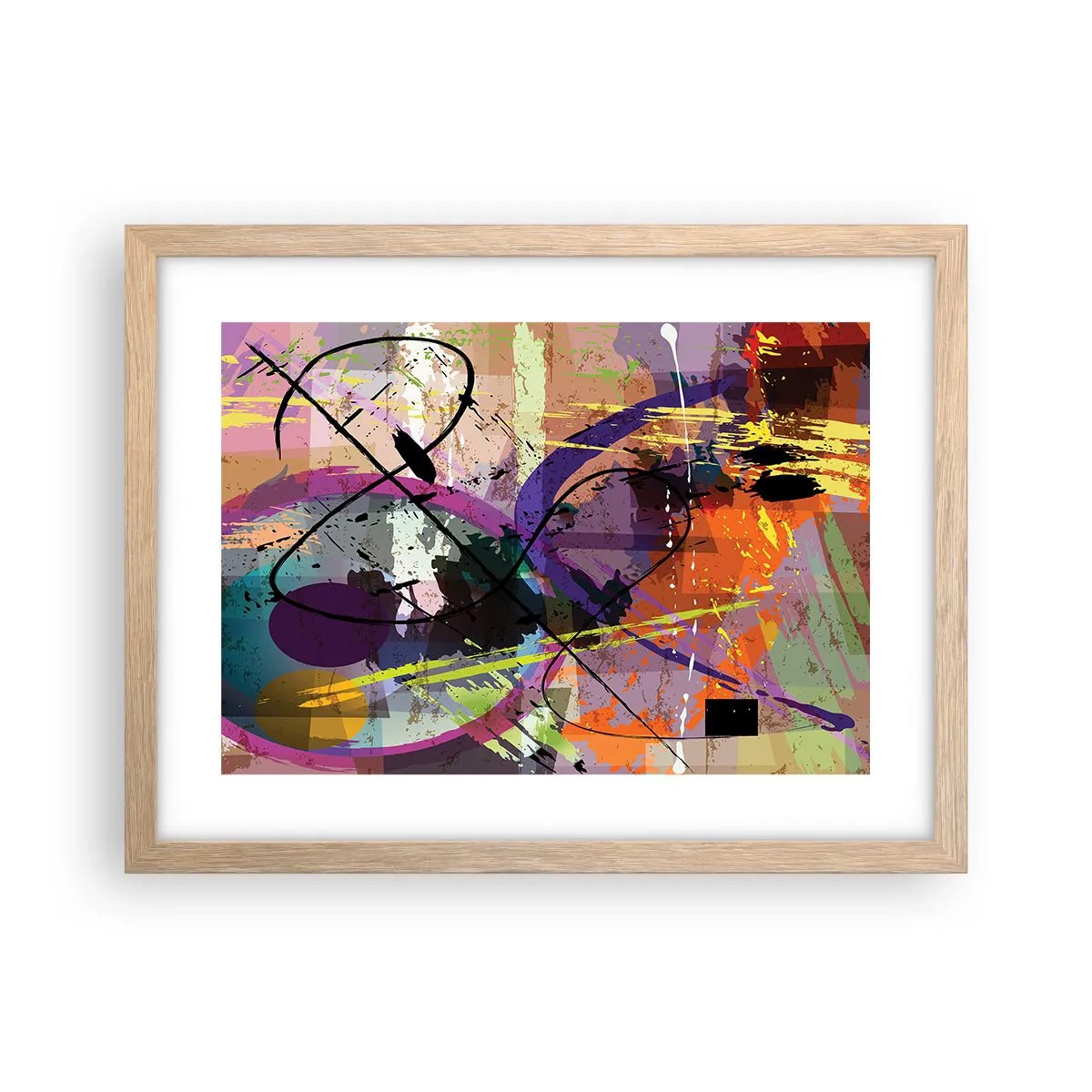 Affiche dans un chêne clair - Poster - Vous pouvez aller tout droit ou autour - 40x30 cm