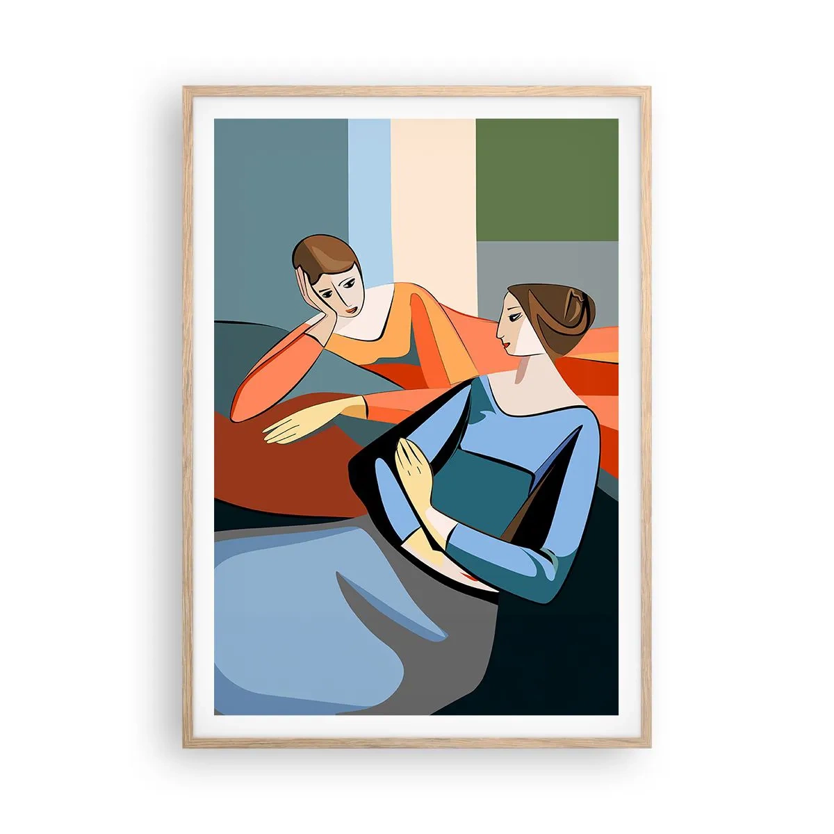 Affiche dans un chêne clair - Poster - Un moment de confiance - 70x100 cm