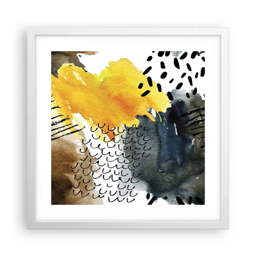 Affiche dans un cadre blanc - Poster - Rencontre des éléments - 40x40 cm