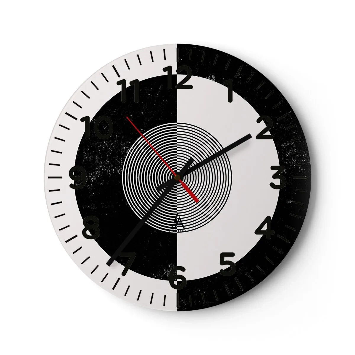 Horloge murale - Pendule murale - Harmonie de noir et blanc - 40x40 cm