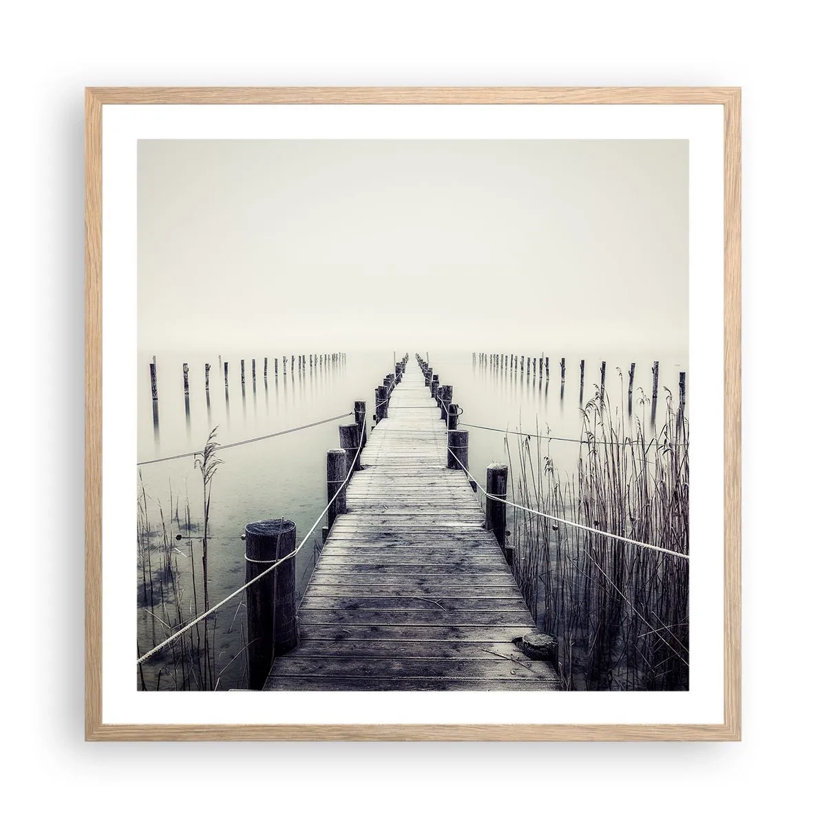 Affiche dans un chêne clair - Poster - Plongez dans la paix - 60x60 cm