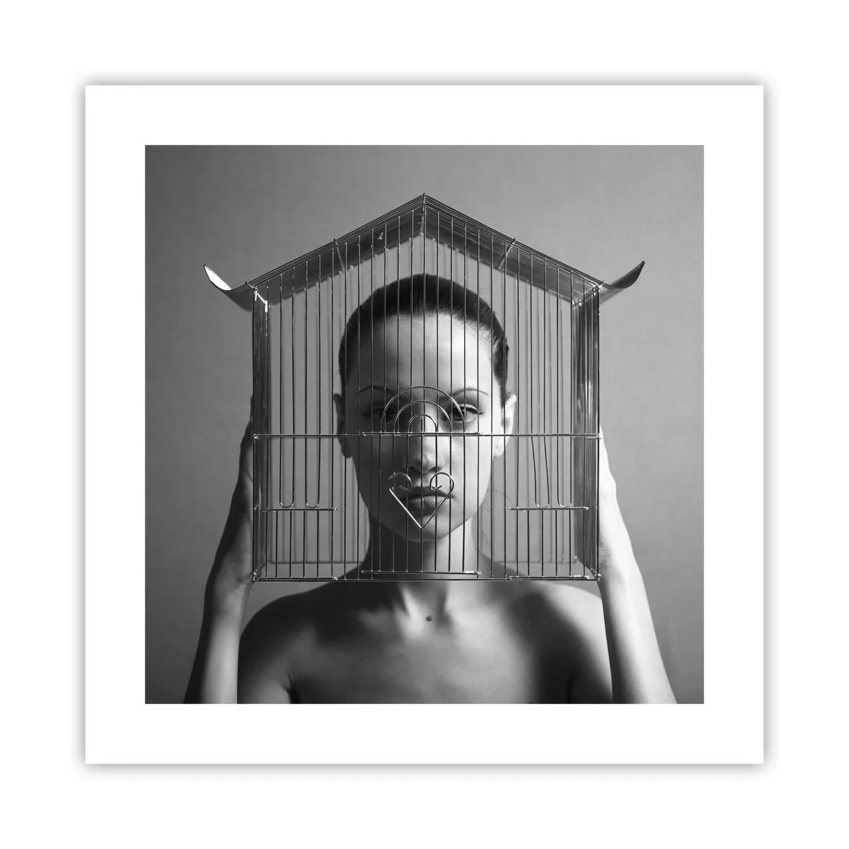 Affiche - Poster - Portrait un peu surréaliste - 40x40 cm