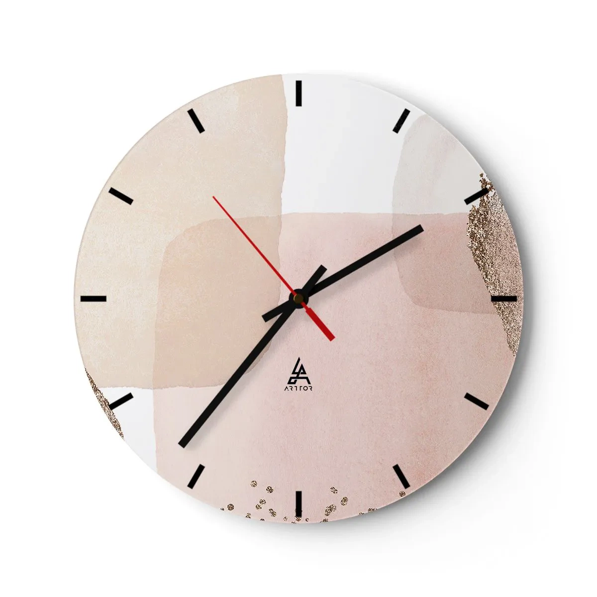 Horloge murale - Pendule murale - Une composition géométrique de blocs pastel aux accents brillants. - 30x30cm - Regard à travers la couleur - Décoration murale moderne pour le salon, la cuisine et la chambre ARTTOR