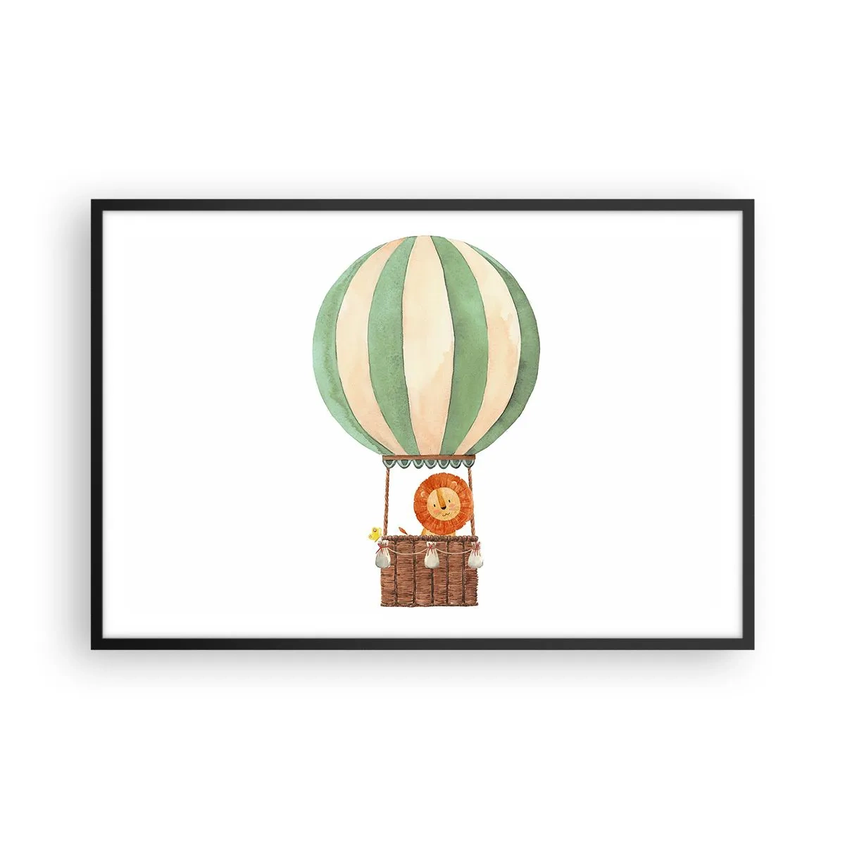 Affiche dans un cadre noir - Poster - Les voyages de Léon - 91x61 cm