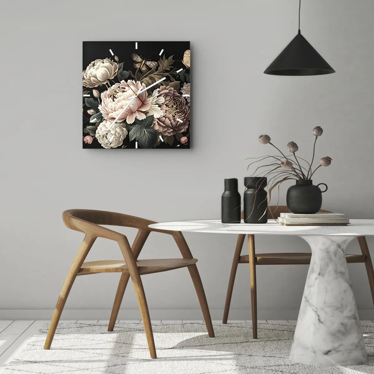 Horloge murale - Pendule murale - De style baroque - 40x40 cm