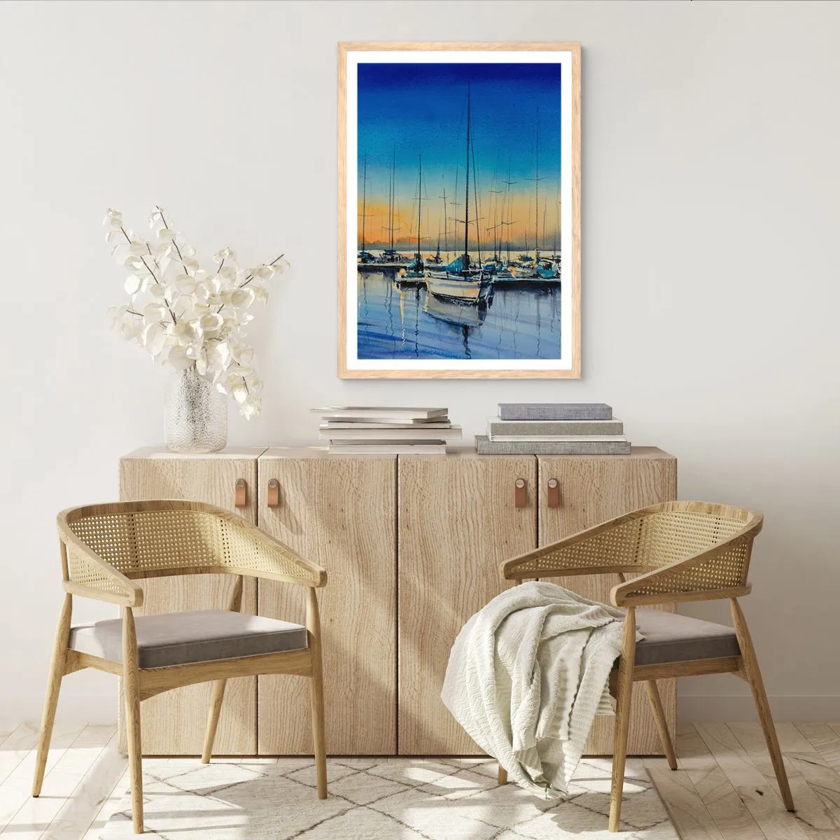 Affiche dans un chêne clair - Poster - Fin d'une belle journée - 50x70 cm