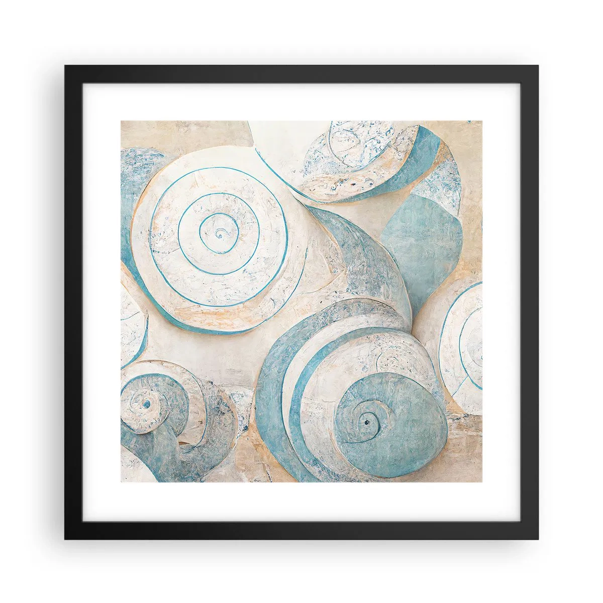 Affiche dans un cadre noir - Poster - Que cache la coque ? - 40x40 cm