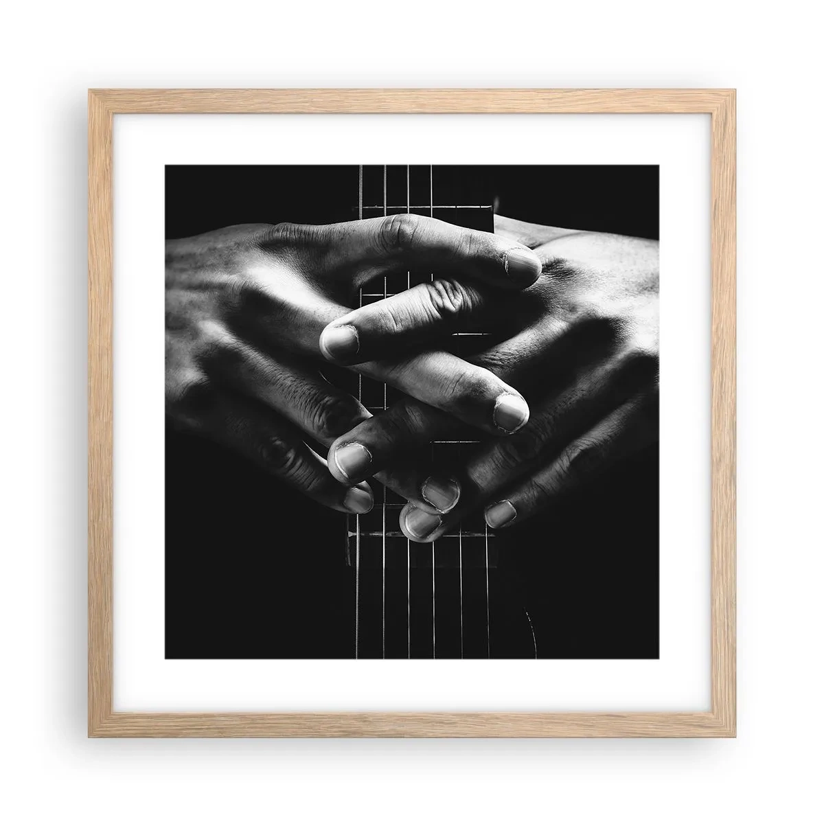 Affiche dans un chêne clair - Poster - Prière d'artiste - 40x40 cm