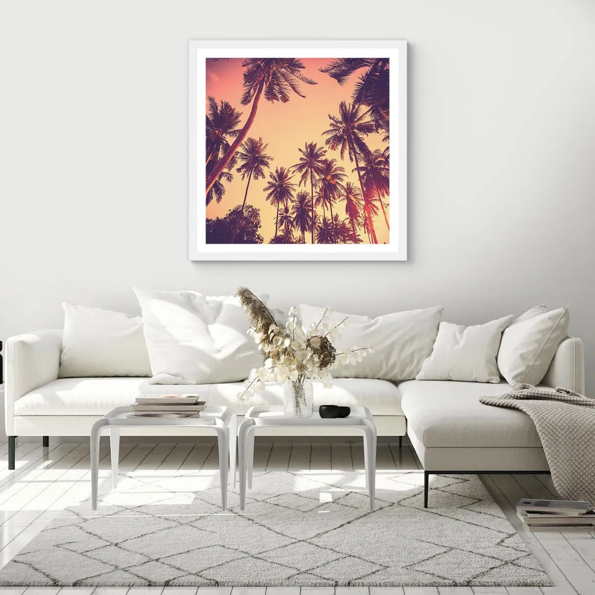 Affiche dans un cadre blanc - Poster - Variation tropicale - 40x40 cm