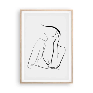 Affiche dans un chêne clair - Poster - Sur les vague d'un rêve - 70x100 cm