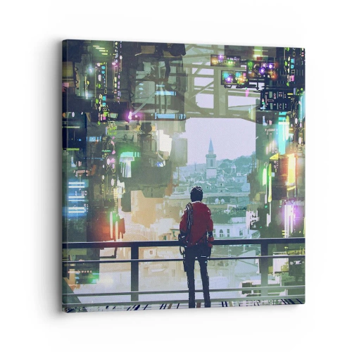 Impression sur toile - Image sur toile - Deux mondes - 30x30 cm