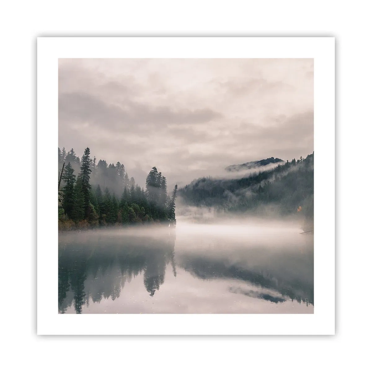 Affiche - Poster - Reflet dans le brouillard - 50x50 cm