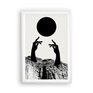 Affiche dans un cadre blanc - Poster - Composition surréaliste : le soleil et le reste - 61x91 cm