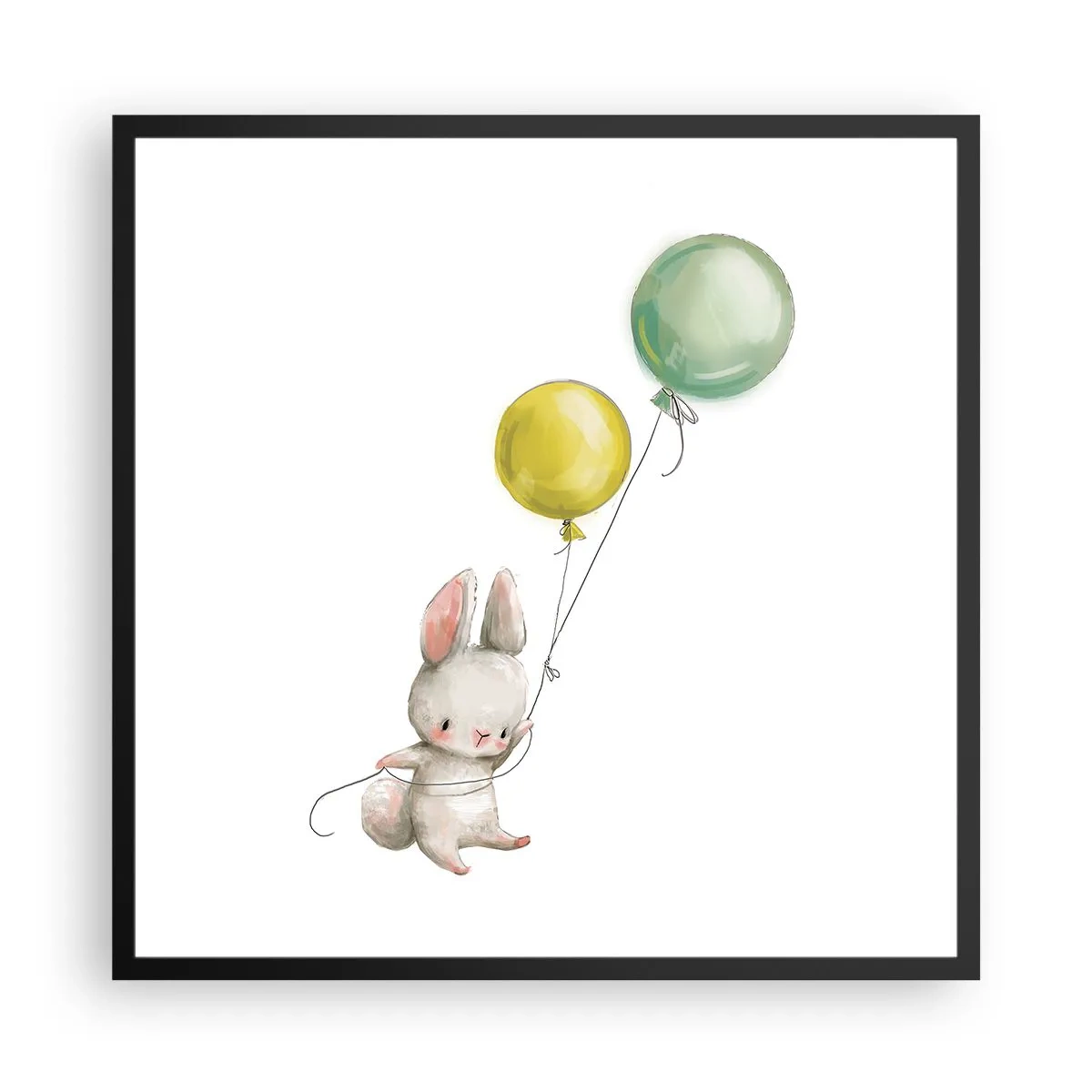 Affiche dans un cadre noir - Poster - Moi aussi je vole! - 60x60 cm