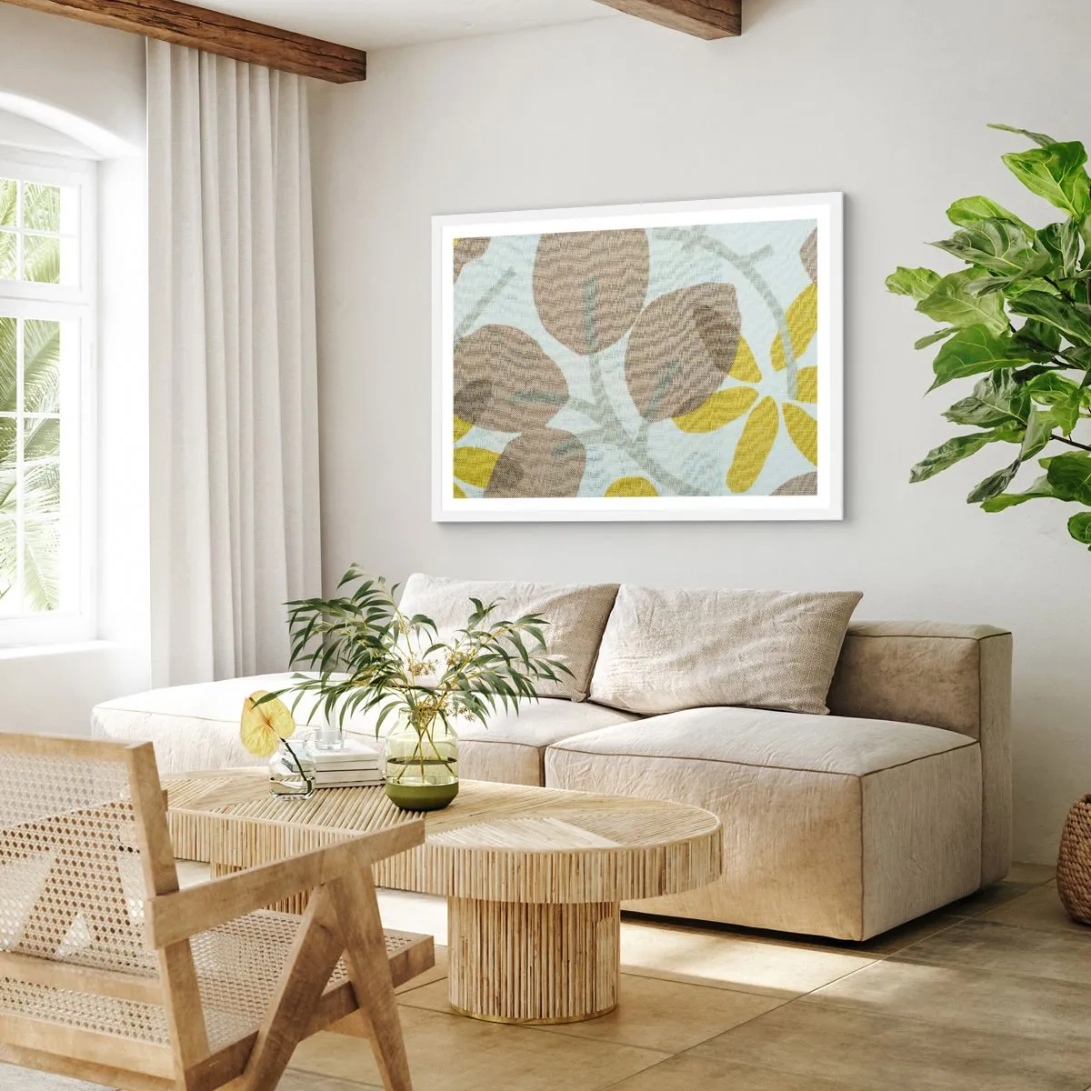 Affiche dans un cadre blanc - Poster - Composition en plein soleil - 40x30 cm