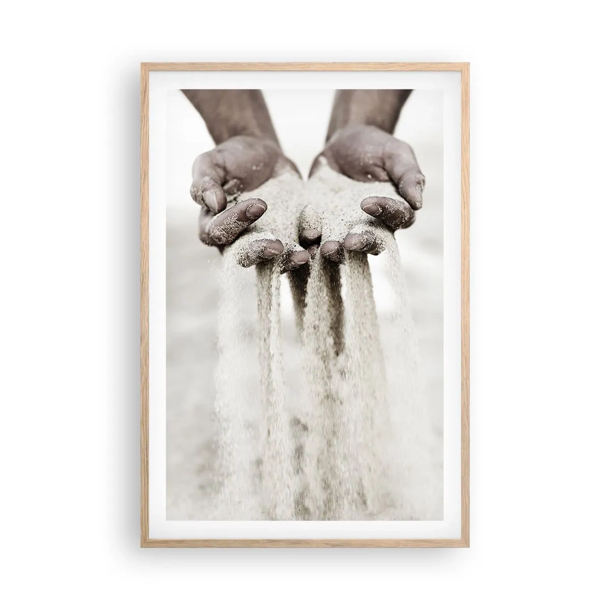 Affiche dans un chêne clair - Poster - Avec ces mains… - 61x91 cm