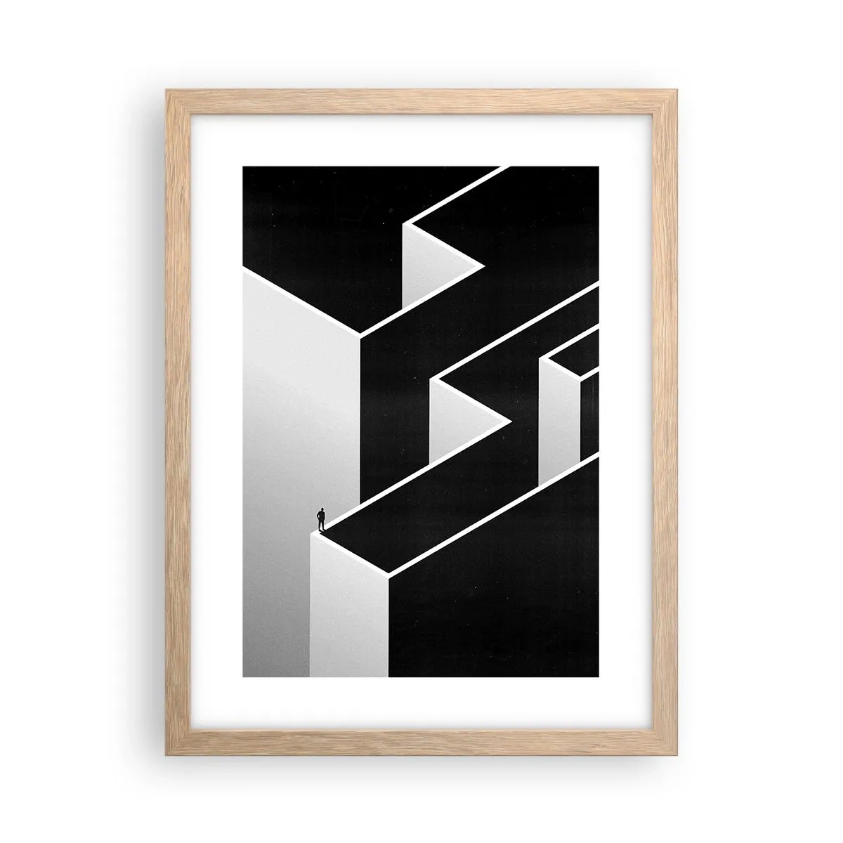 Affiche dans un chêne clair - Poster - La solitude au sommet - 30x40 cm