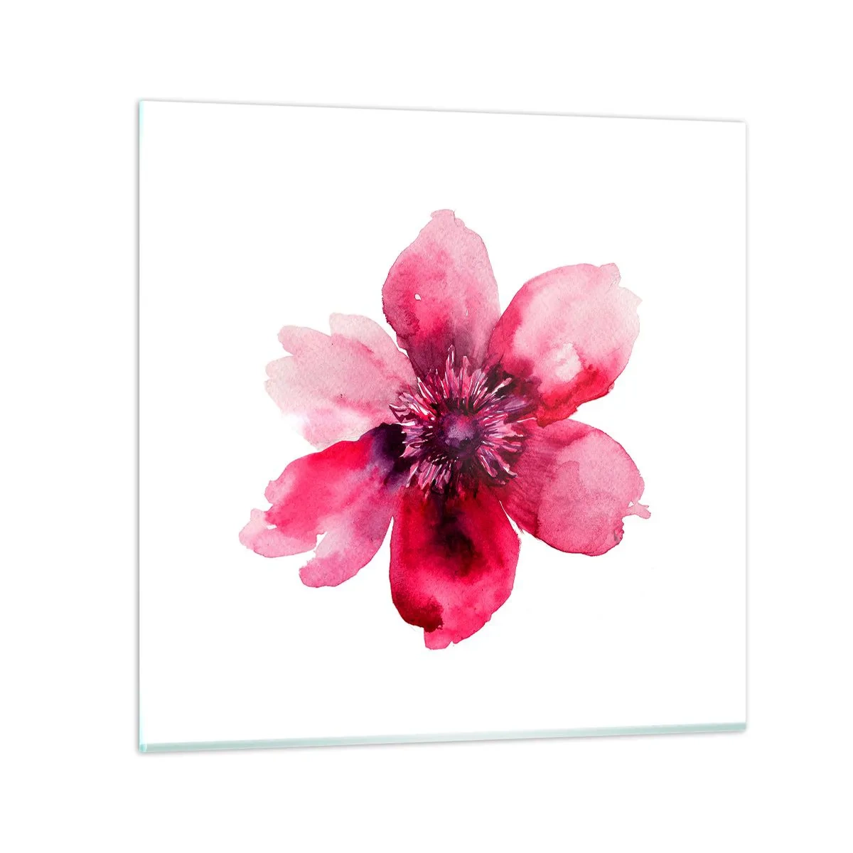 Impression sur verre - Image sur verre - Un baiser parfumé au carmin - 60x60 cm