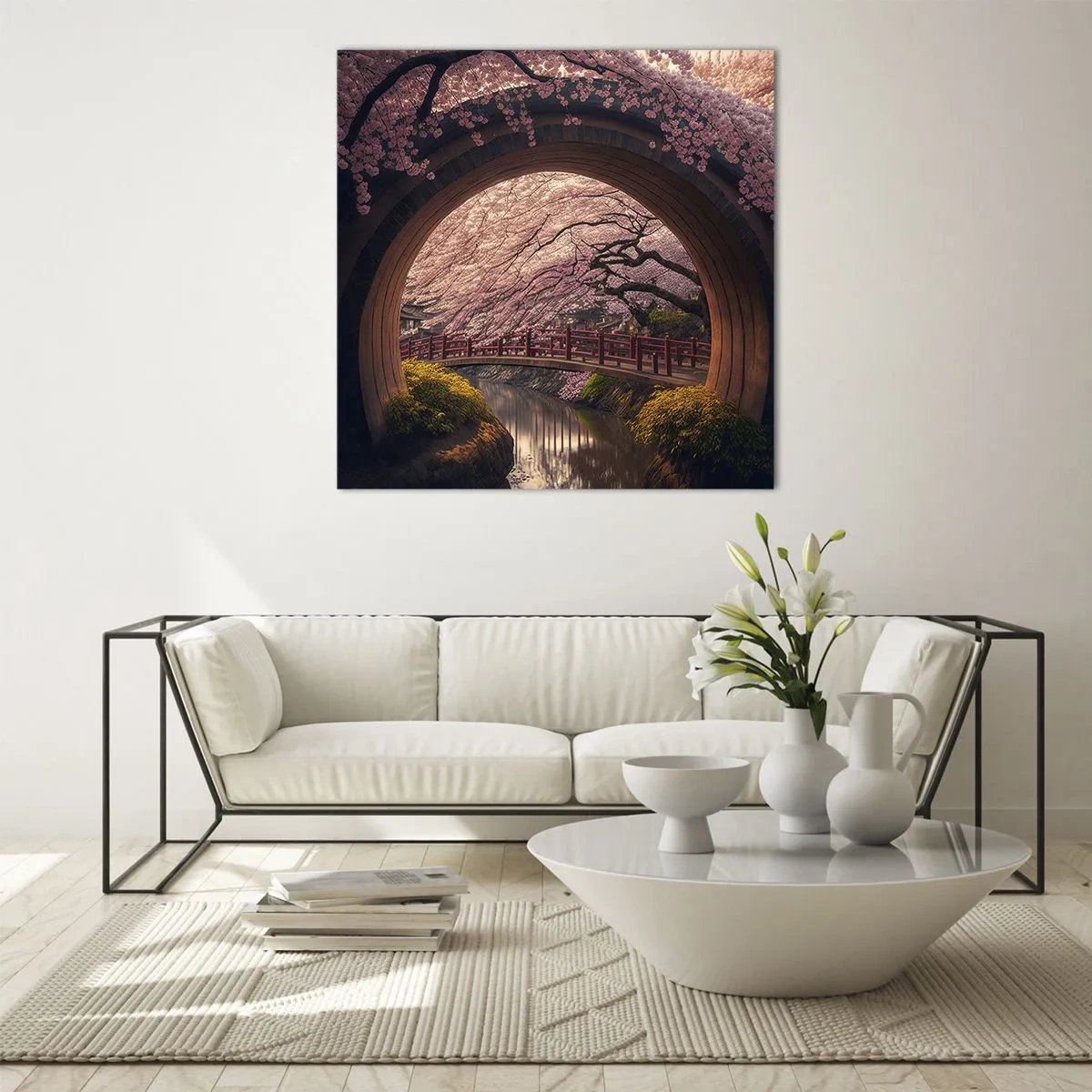 Impression sur verre - Image sur verre - Printemps japonais - 60x60 cm
