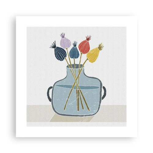 Affiche - Poster - Comme s'il avait semé des graines de pavot - 40x40 cm