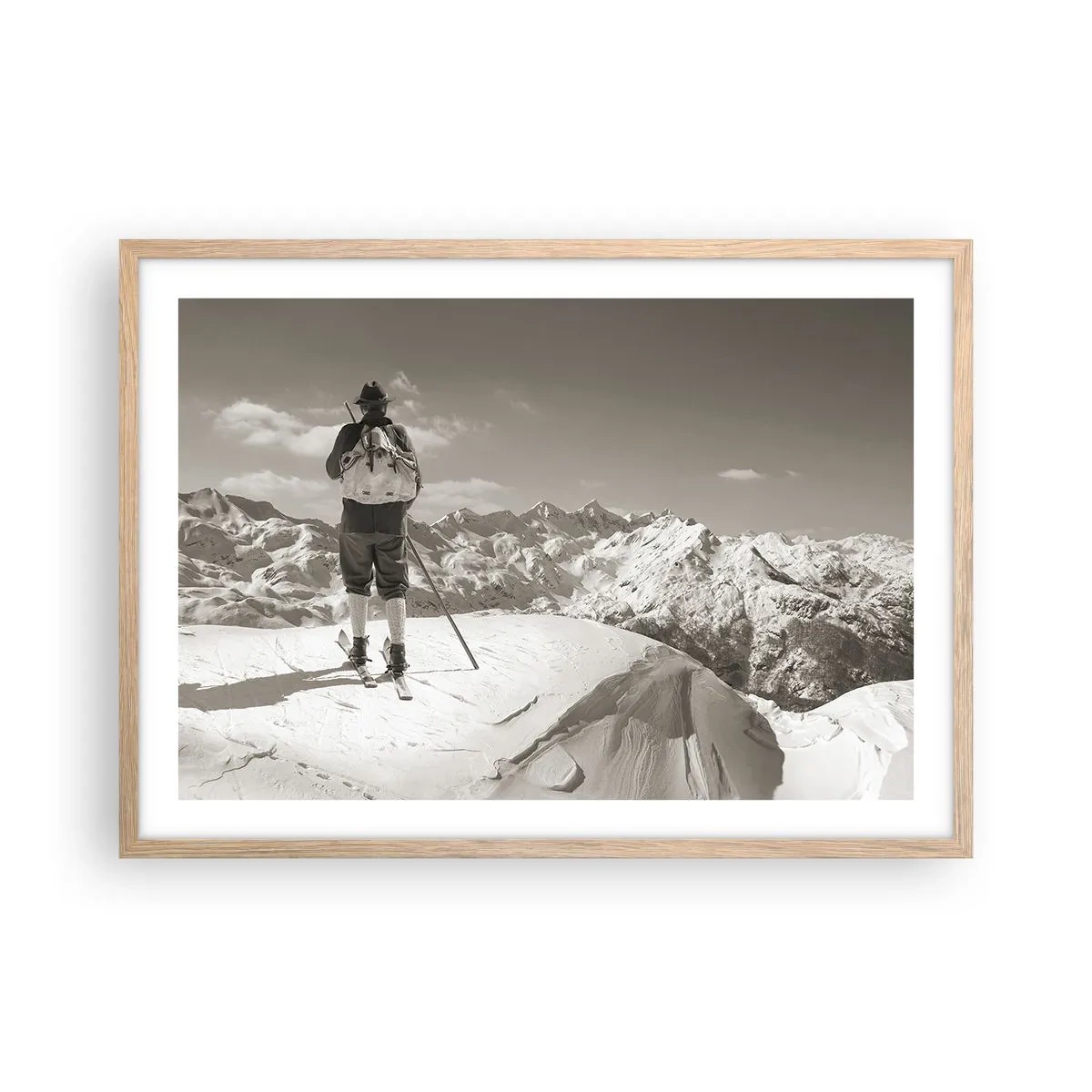 Affiche dans un chêne clair - Poster - Toutes les mêmes ces montagnes - 70x50 cm