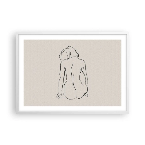 Affiche dans un cadre blanc - Poster - Femme nue - 70x50 cm