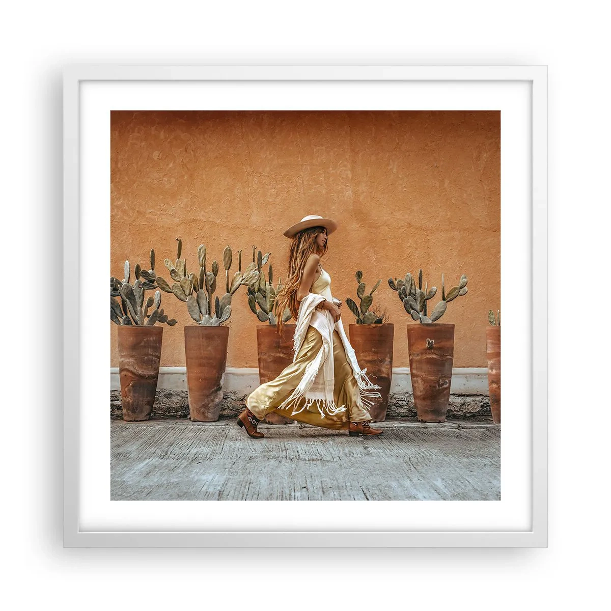 Affiche dans un cadre blanc - Poster - Style hippie - 50x50 cm