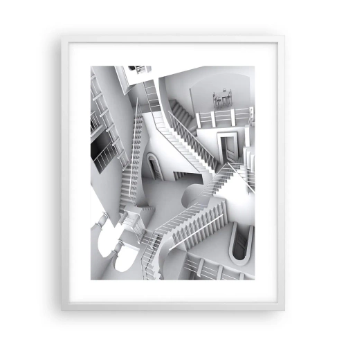 Affiche dans un cadre blanc - Poster - Paradoxes spatiaux - 40x50 cm