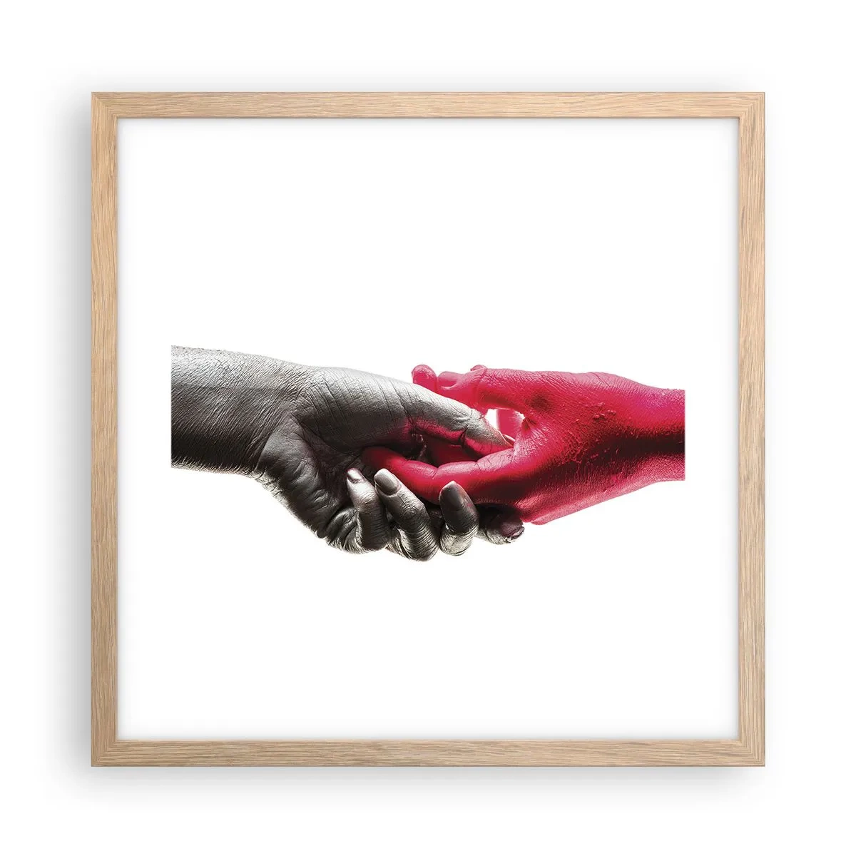 Affiche dans un chêne clair - Poster - Ensemble, bien que différents - 40x40 cm