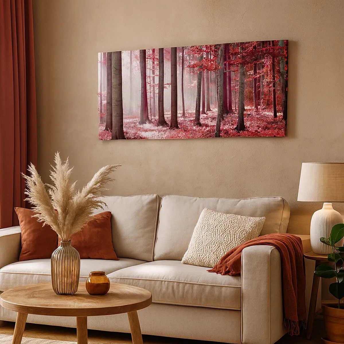 Impression sur toile - Image sur toile - Le rouge est tout aussi beau - 100x40 cm