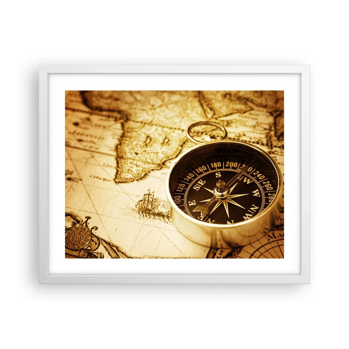 Affiche dans un cadre blanc - Poster - Est ou ouest? - 50x40 cm