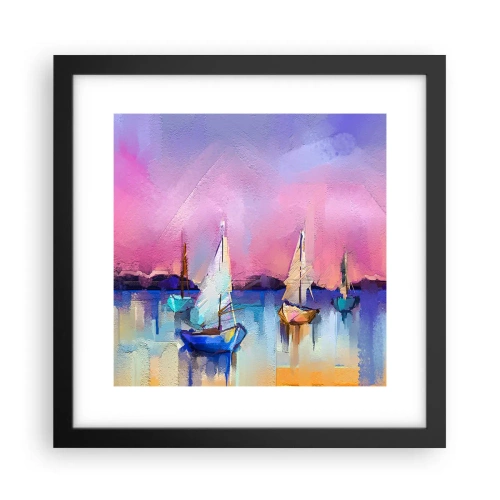 Affiche dans un cadre noir - Poster - Direction: les eaux larges - 30x30 cm