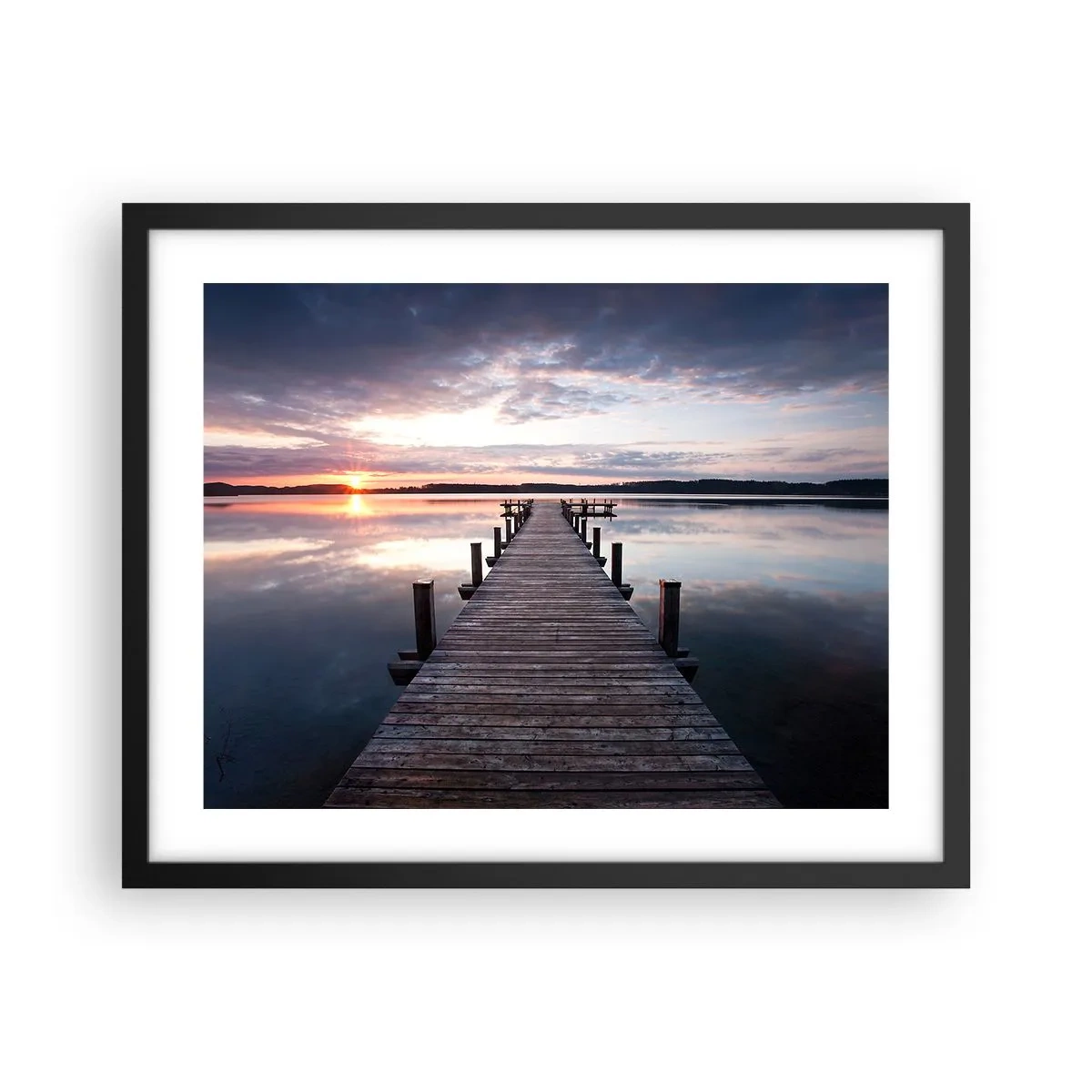 Affiche dans un cadre noir - Poster - Une frontière tranquille entre le jour et la nuit - 50x40 cm