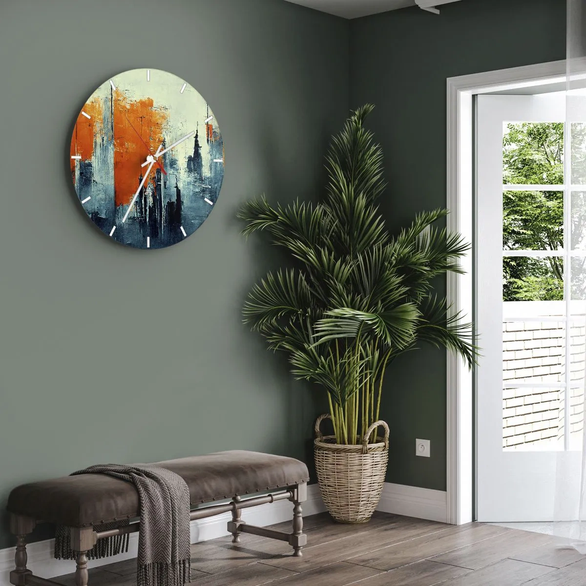 Horloge murale - Pendule murale - Paysage moderne - 30x30 cm