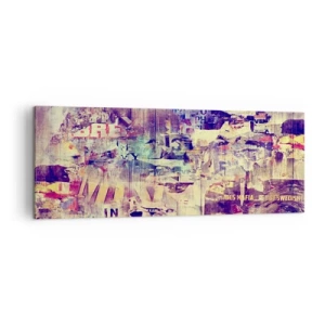 Impression sur toile - Image sur toile - Collage abstrait coloré avec texte et graphiques - 140x50cm - Et c'est tout ce qu'il y a à faire - Décoration murale moderne pour le salon et la chambre ARTTOR