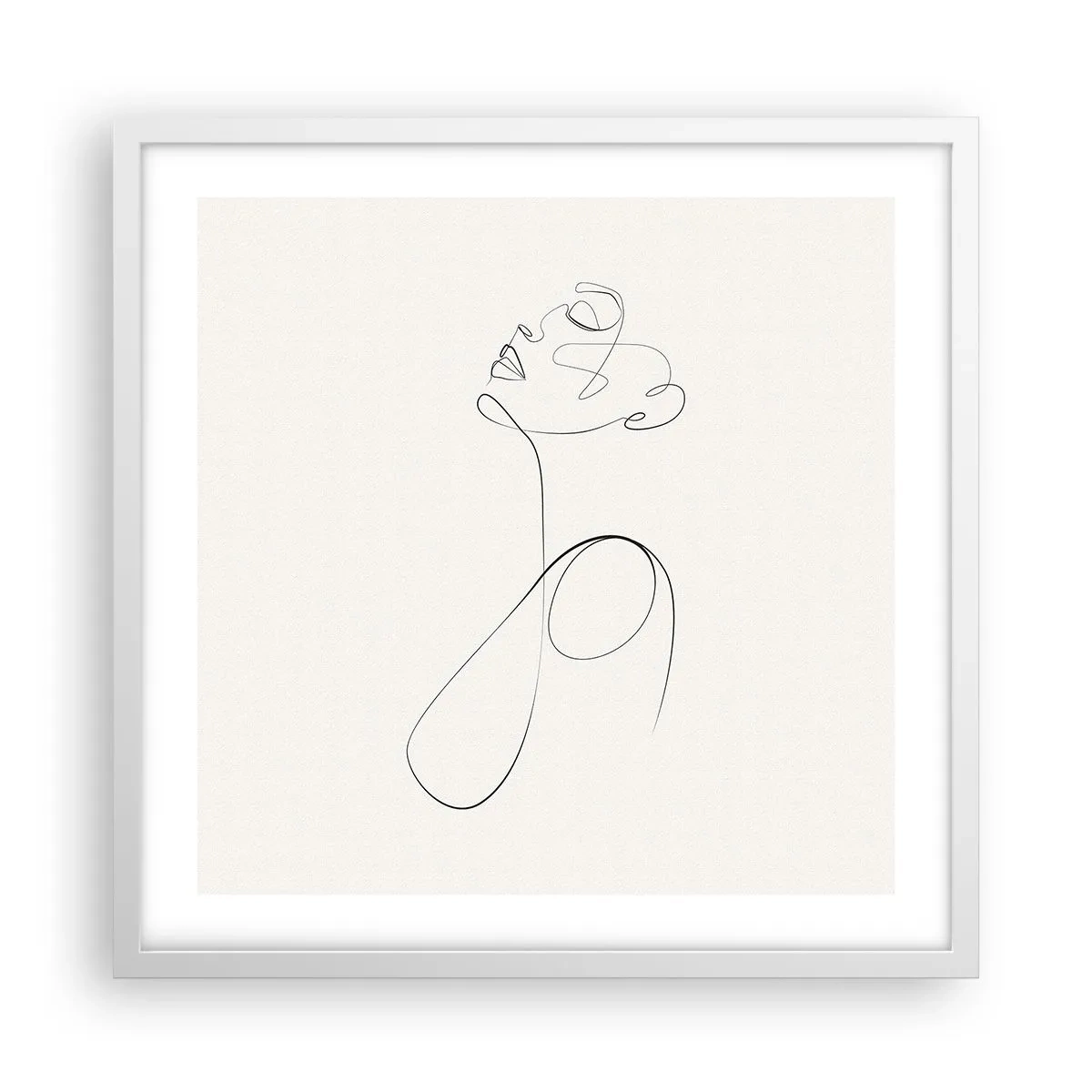 Affiche dans un cadre blanc - Poster - En boucle dans les rêves - 50x50 cm