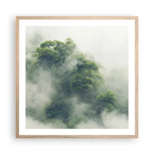 Affiche dans un chêne clair - Poster - Enveloppé de brouillard - 60x60 cm