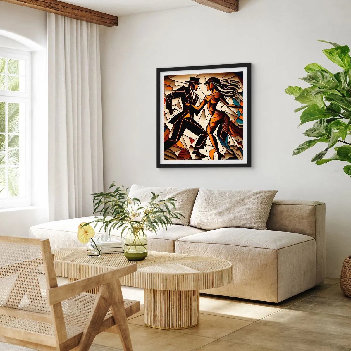 Affiche dans un cadre noir - Poster - Danse de passion et de volupté - 60x60 cm